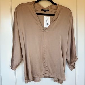 olivaceous | v-neck satin blouse NWT